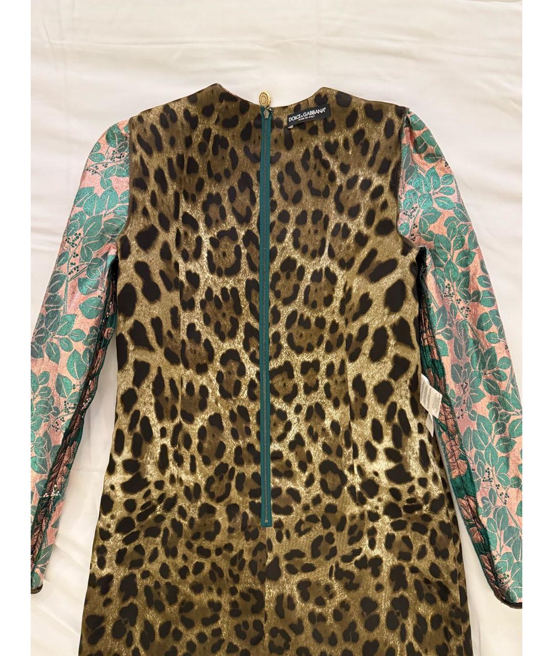 DOLCE&GABBANA Мульти полиэстеровое коктейльное платье, фото 3