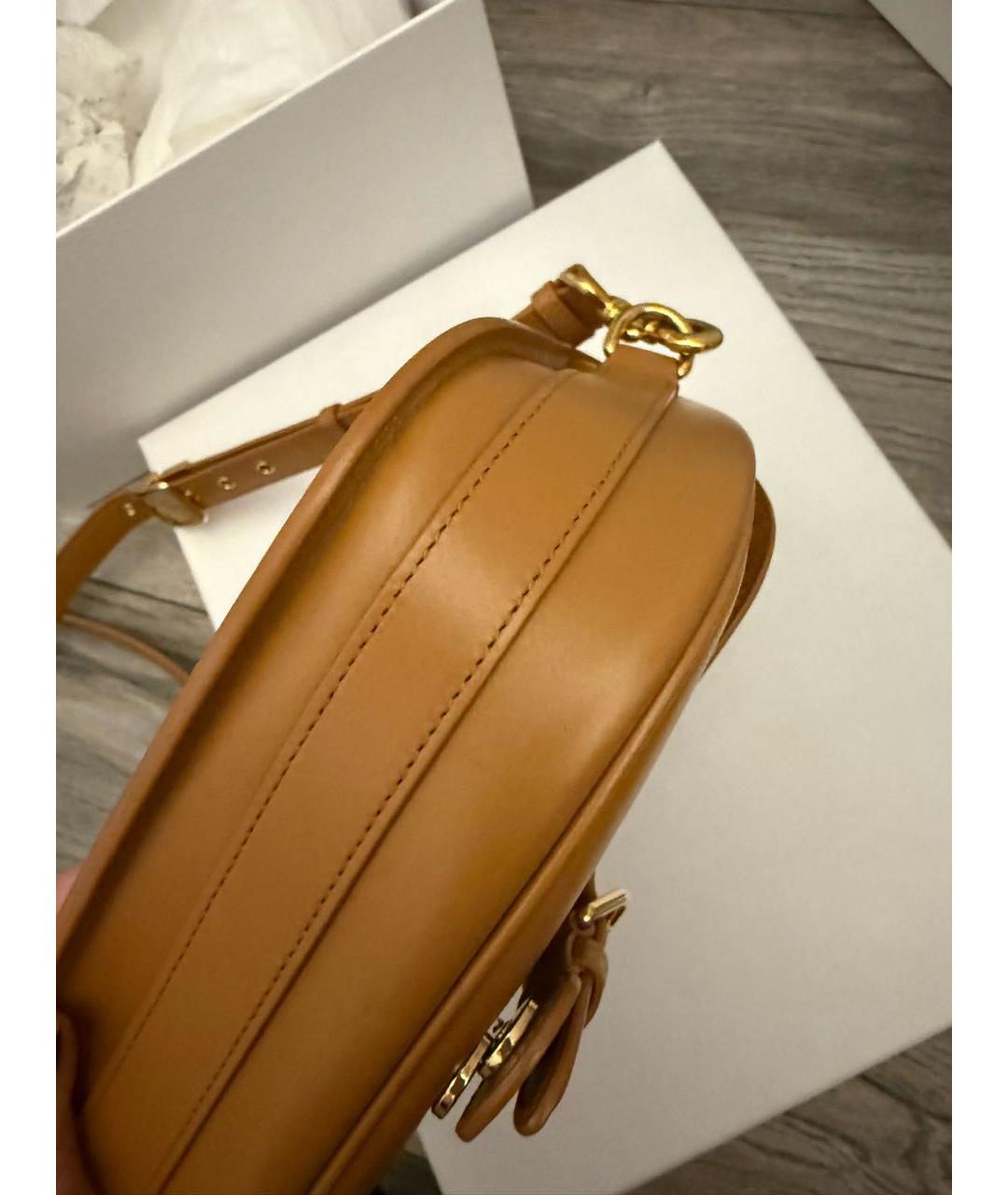 CHRISTIAN DIOR Коричневая кожаная сумка через плечо, фото 4