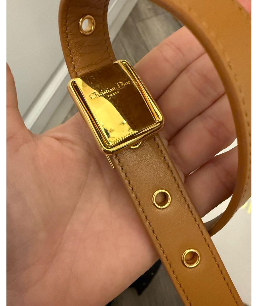 CHRISTIAN DIOR Коричневая кожаная сумка через плечо, фото 7