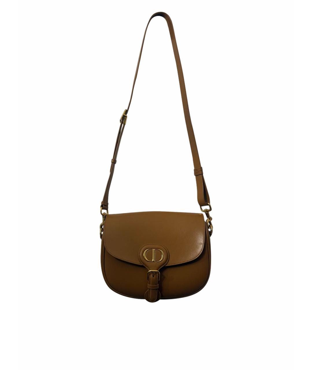 CHRISTIAN DIOR Коричневая кожаная сумка через плечо, фото 1