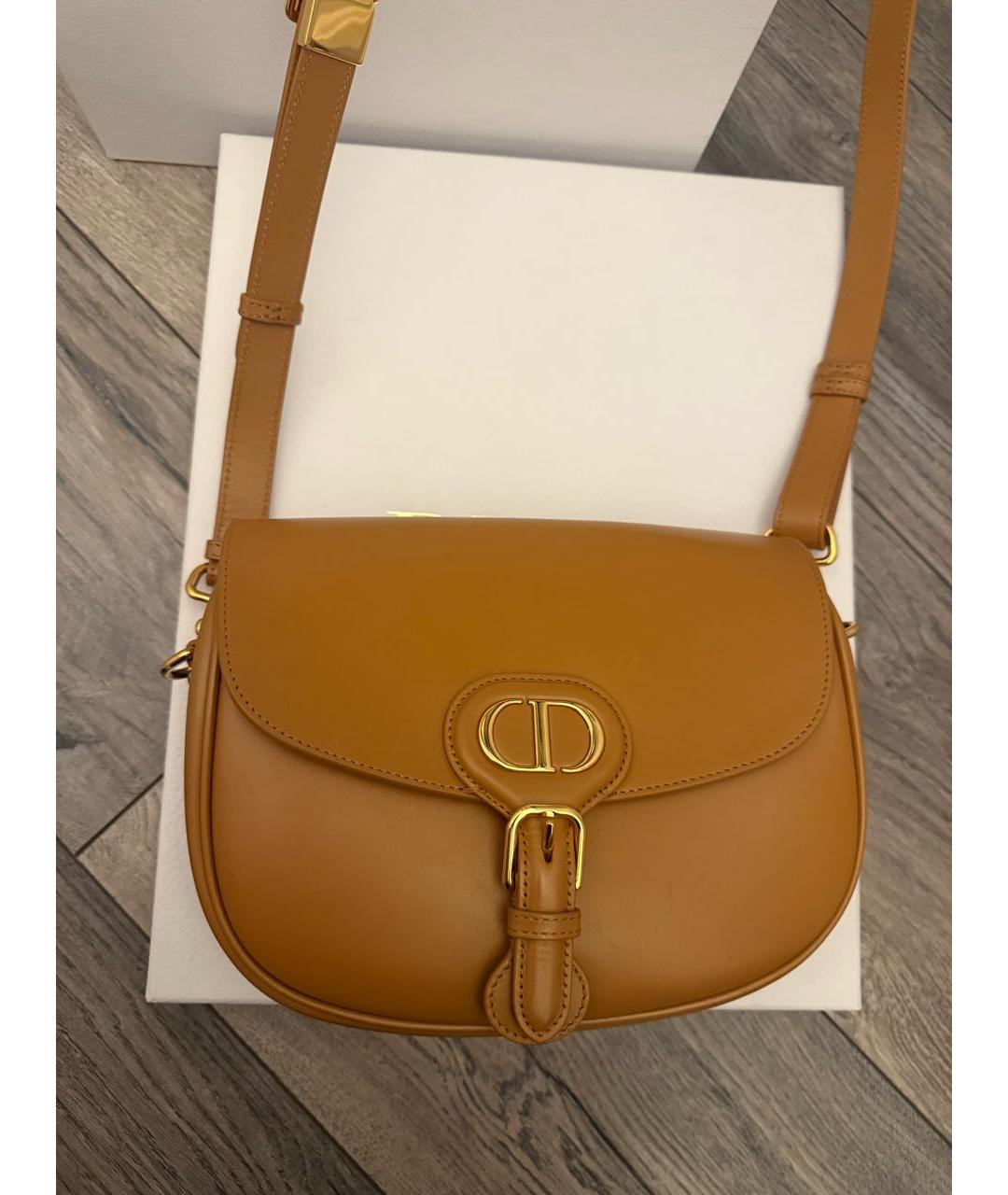 CHRISTIAN DIOR Коричневая кожаная сумка через плечо, фото 2