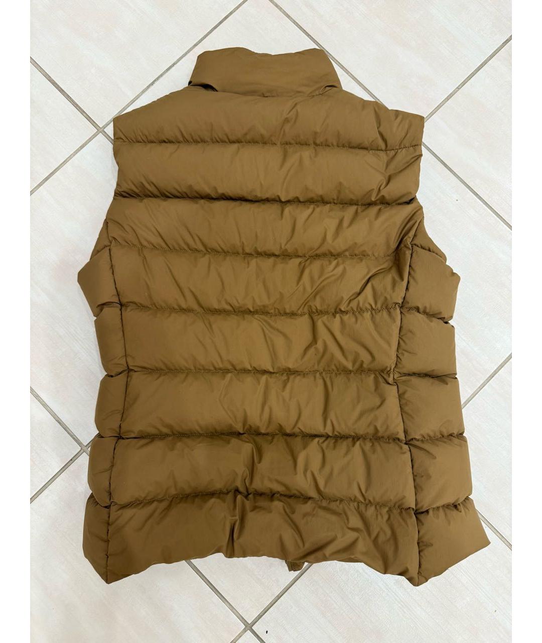 MONCLER Горчичный полиамидовый жилет, фото 2