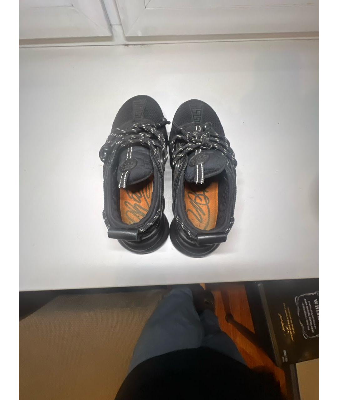 VERSACE Черные замшевые низкие кроссовки / кеды, фото 3