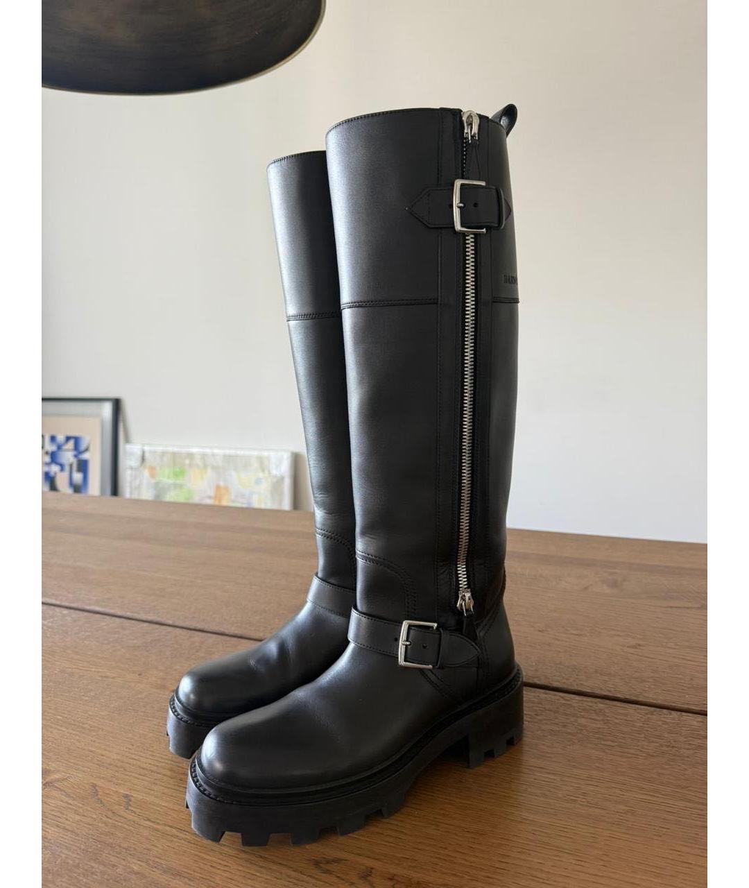 HERMES Черные кожаные сапоги, фото 8