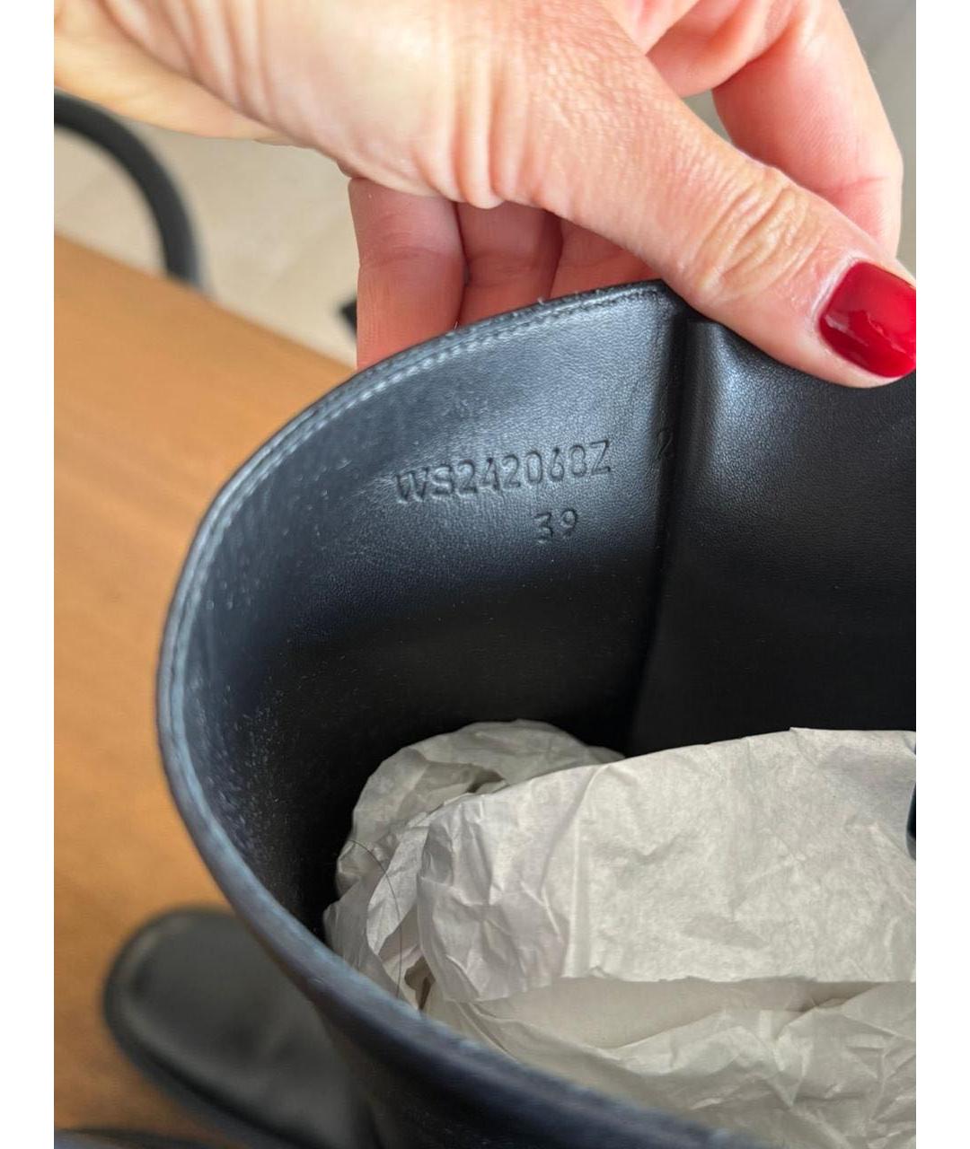 HERMES Черные кожаные сапоги, фото 6