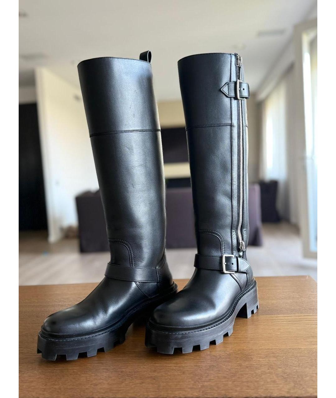 HERMES Черные кожаные сапоги, фото 2