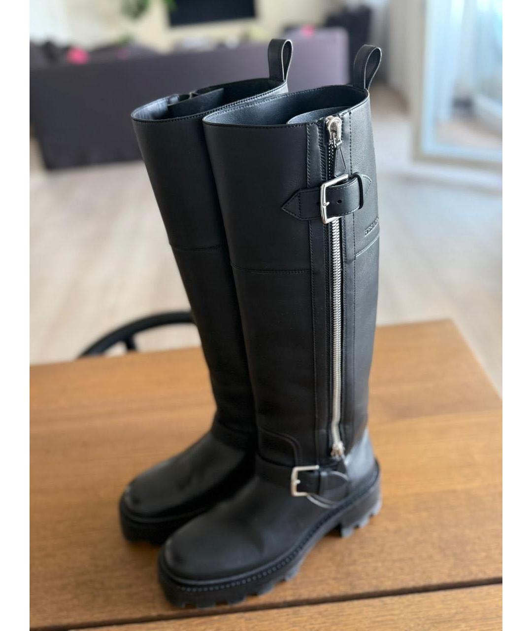 HERMES Черные кожаные сапоги, фото 3