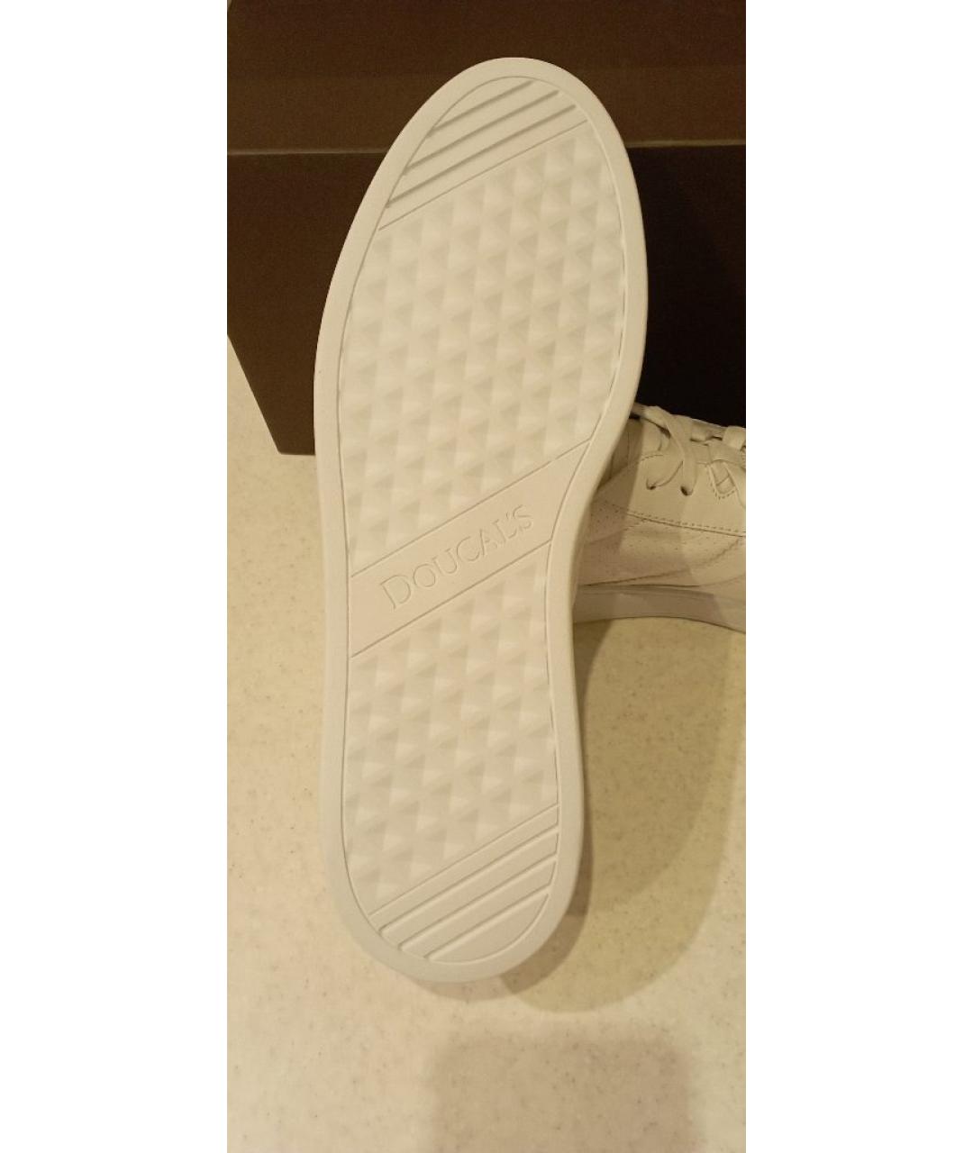 DOUCAL'S Белые кожаные низкие кроссовки / кеды, фото 8