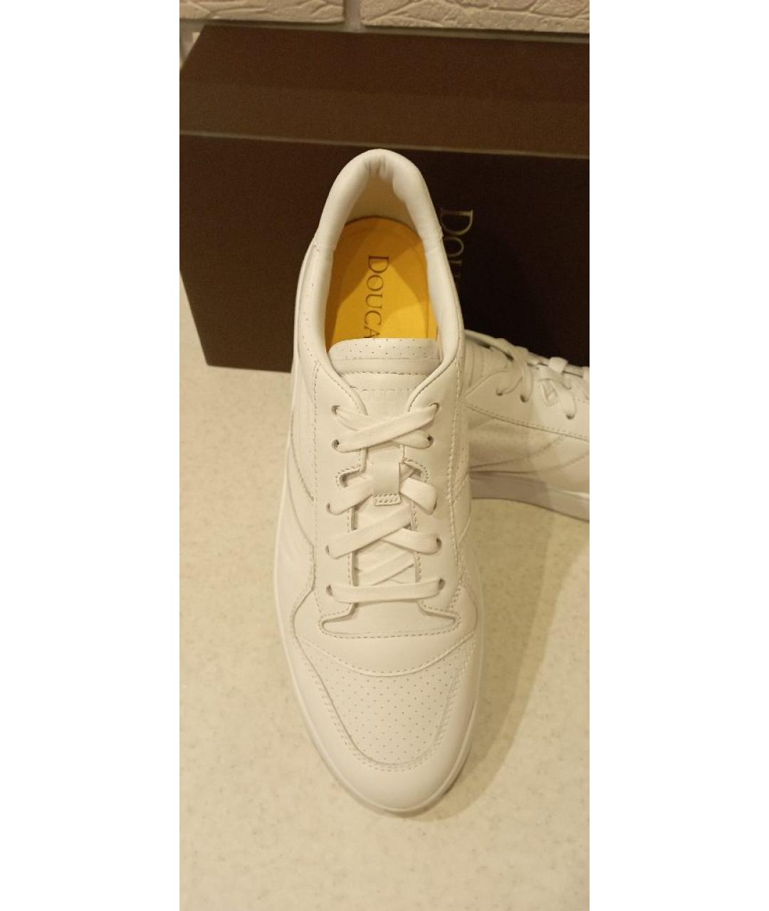 DOUCAL'S Белые кожаные низкие кроссовки / кеды, фото 7