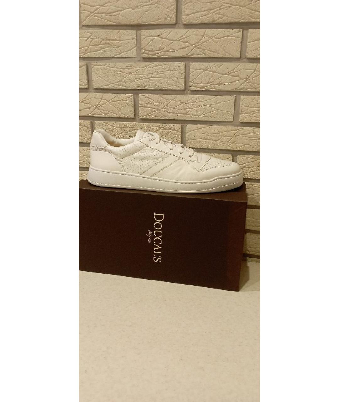 DOUCAL'S Белые кожаные низкие кроссовки / кеды, фото 5