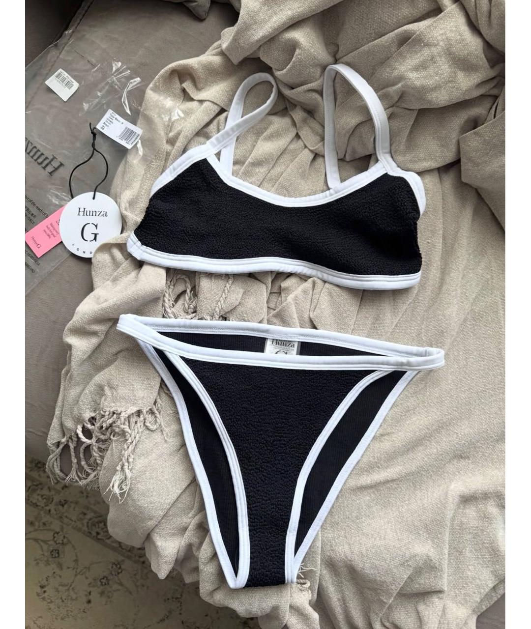 HUNZA G Черный полиэстеровый купальник, фото 3