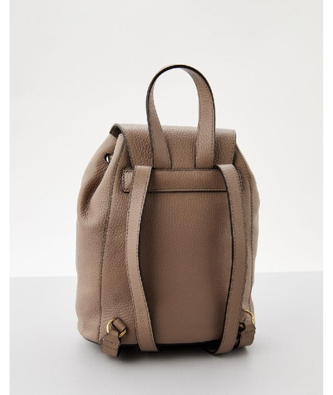 COCCINELLE Бежевый кожаный рюкзак, фото 2