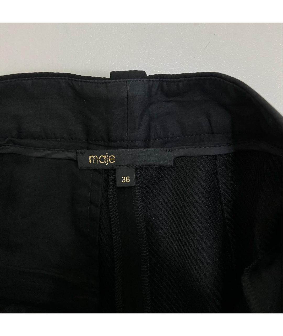 MAJE Черные полиэстеровые прямые брюки, фото 7
