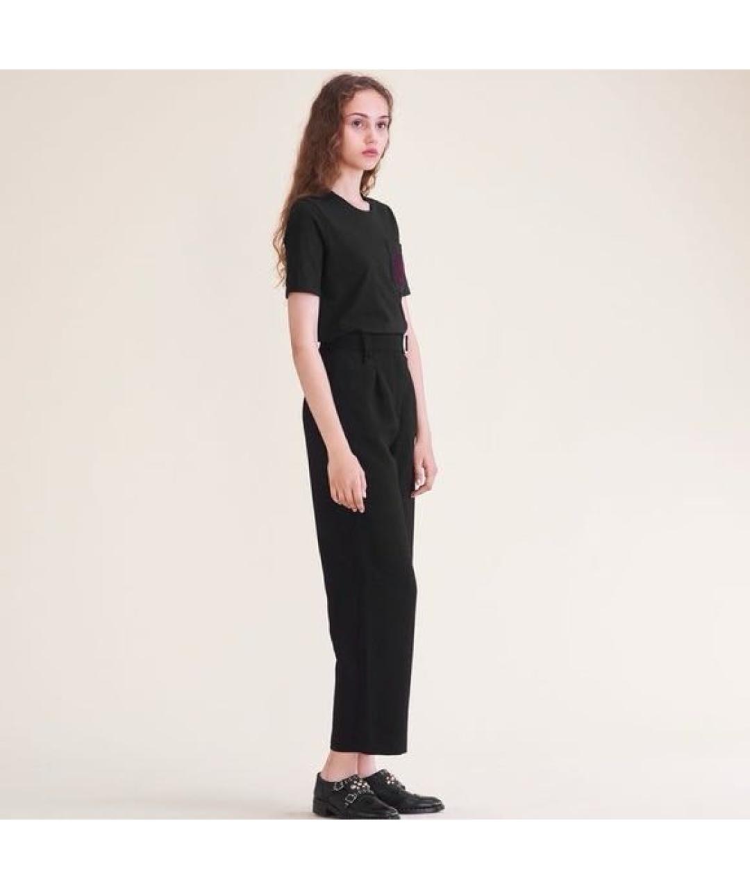 MAJE Черные полиэстеровые прямые брюки, фото 3