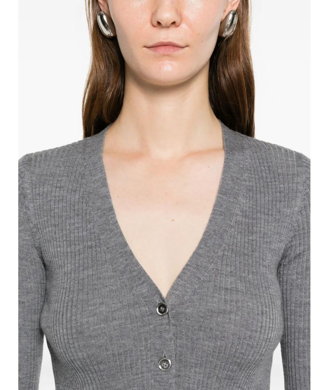PINKO Серый шерстяной кардиган, фото 3
