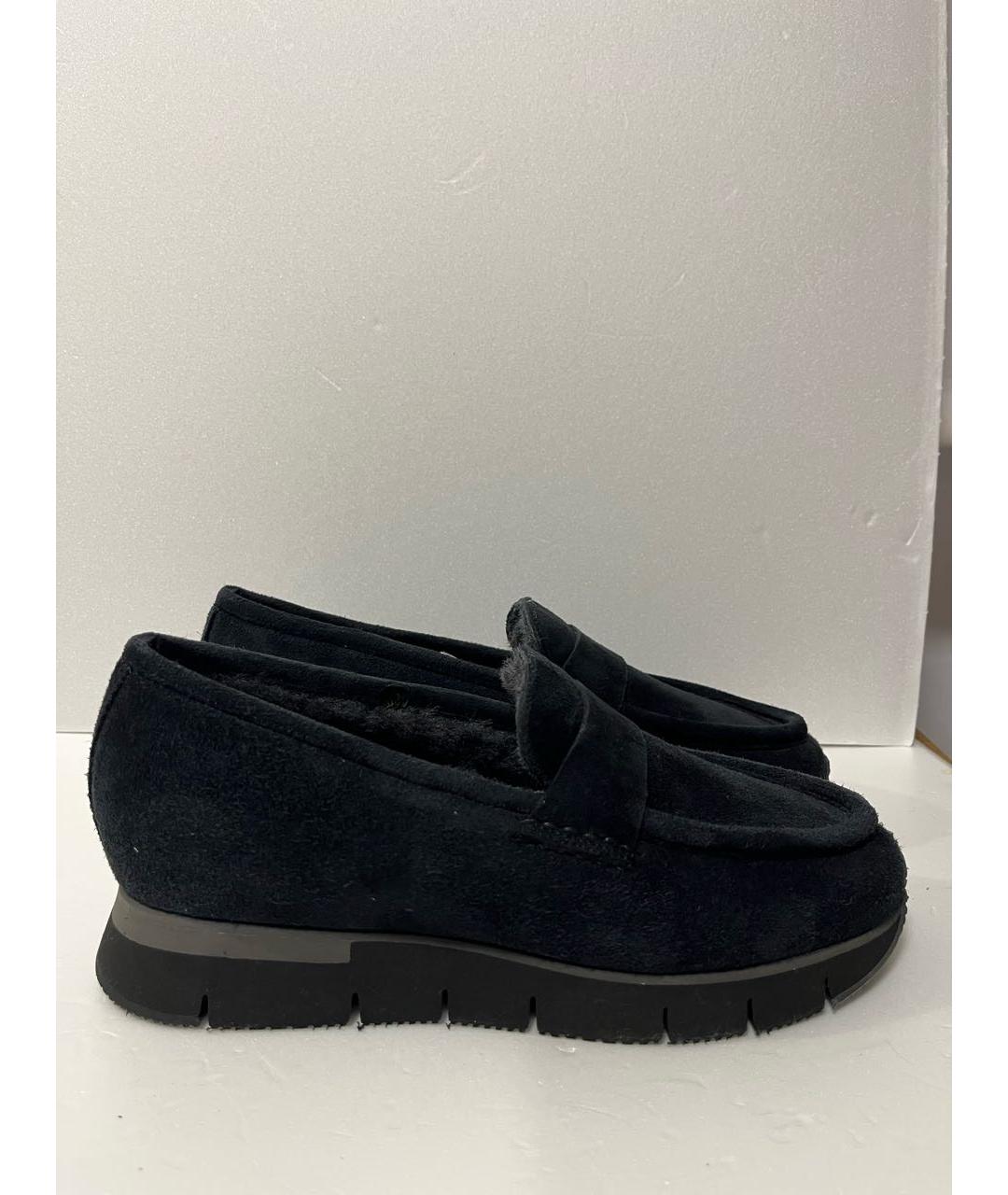 SANTONI Черные замшевые мокасины, фото 6