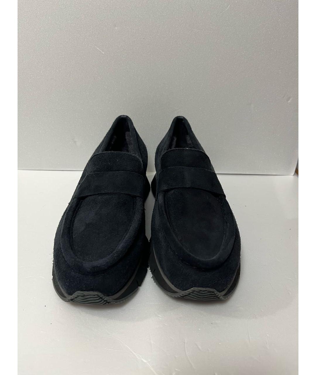 SANTONI Черные замшевые мокасины, фото 2