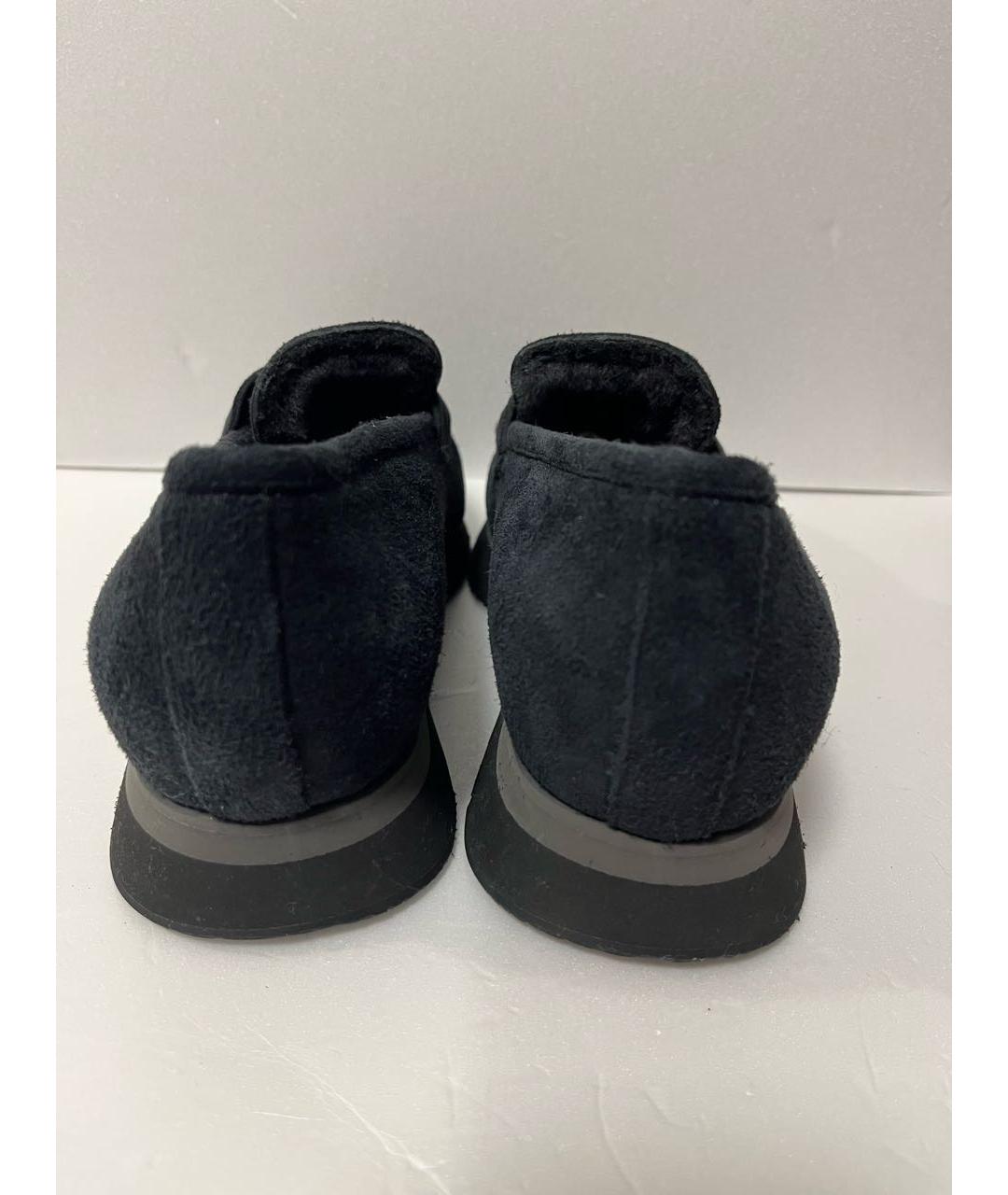 SANTONI Черные замшевые мокасины, фото 4