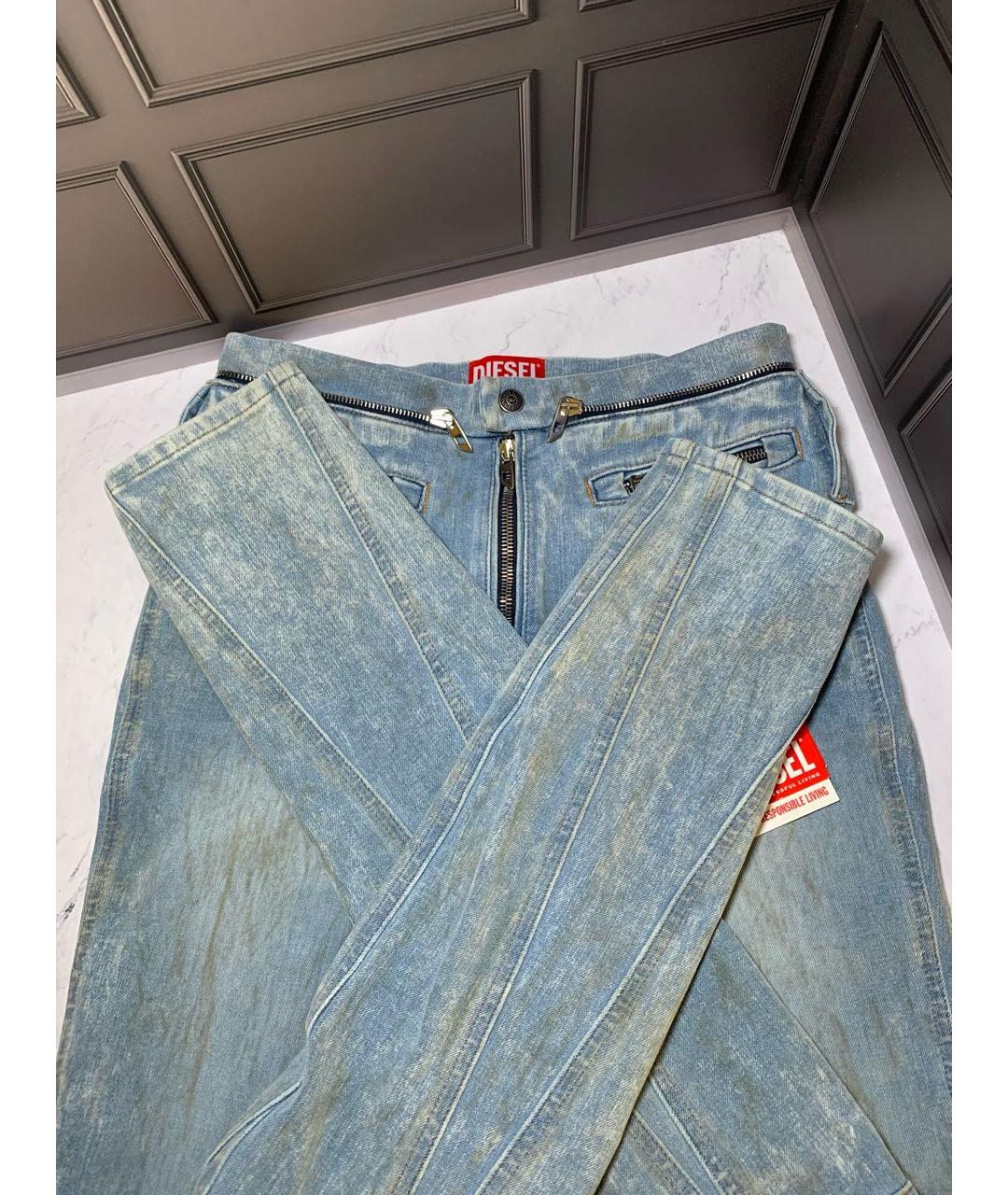 DIESEL Голубые хлопко-эластановые джинсы слим, фото 6