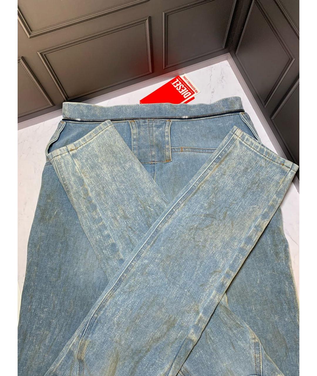 DIESEL Голубые хлопко-эластановые джинсы слим, фото 7