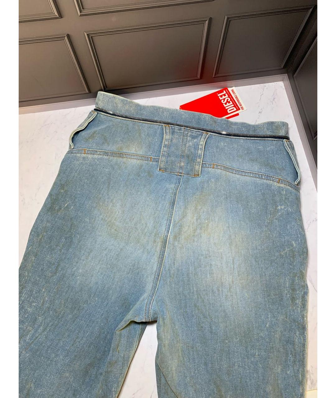 DIESEL Голубые хлопко-эластановые джинсы слим, фото 5