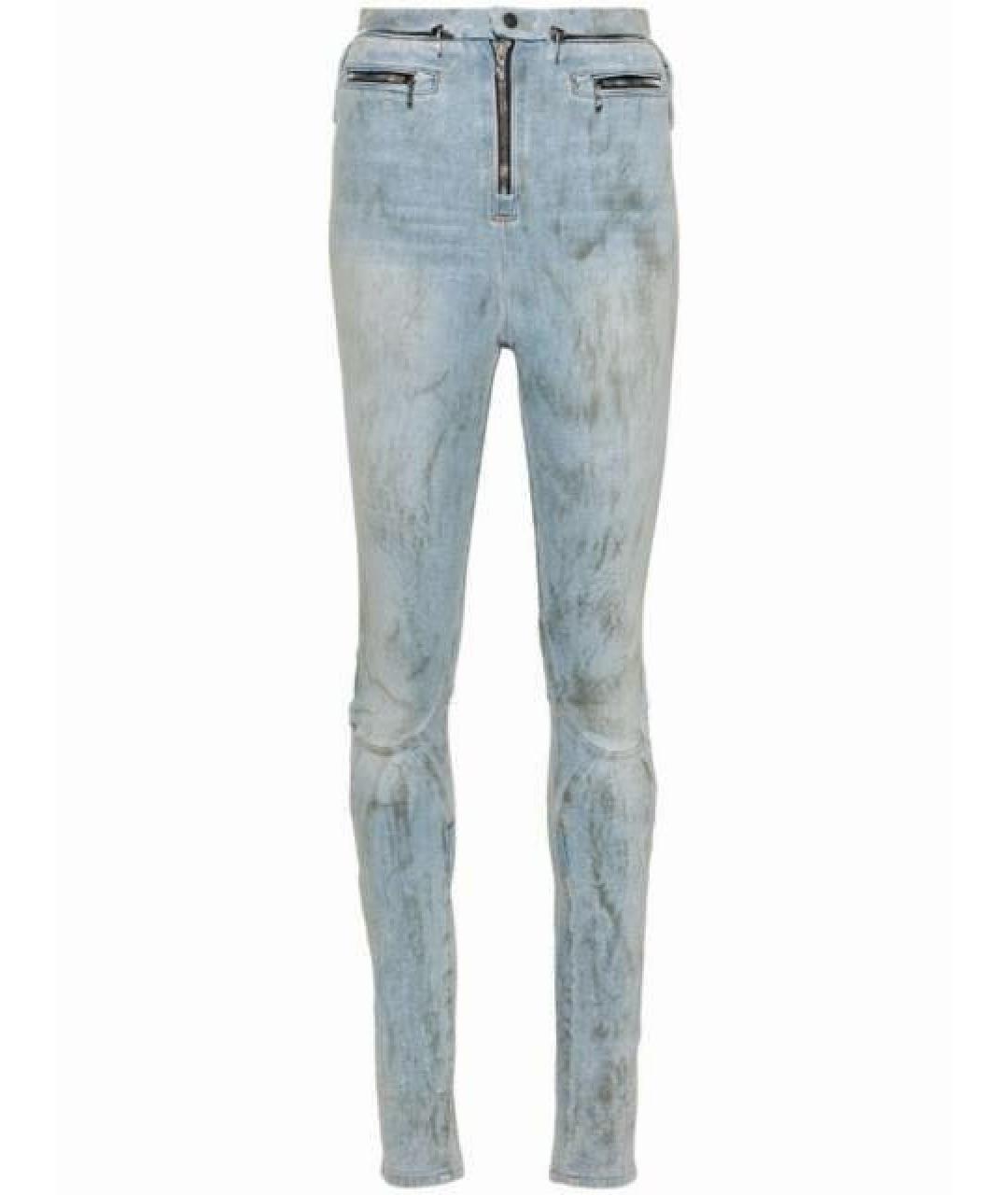 DIESEL Голубые хлопко-эластановые джинсы слим, фото 1