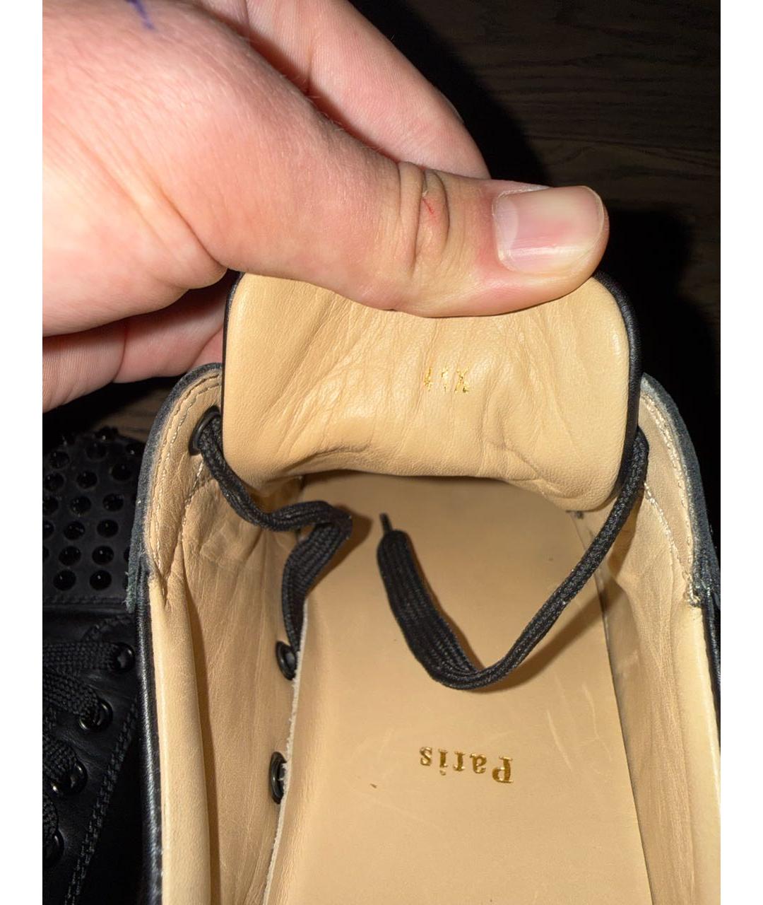 CHRISTIAN LOUBOUTIN Черные кожаные низкие кроссовки / кеды, фото 5