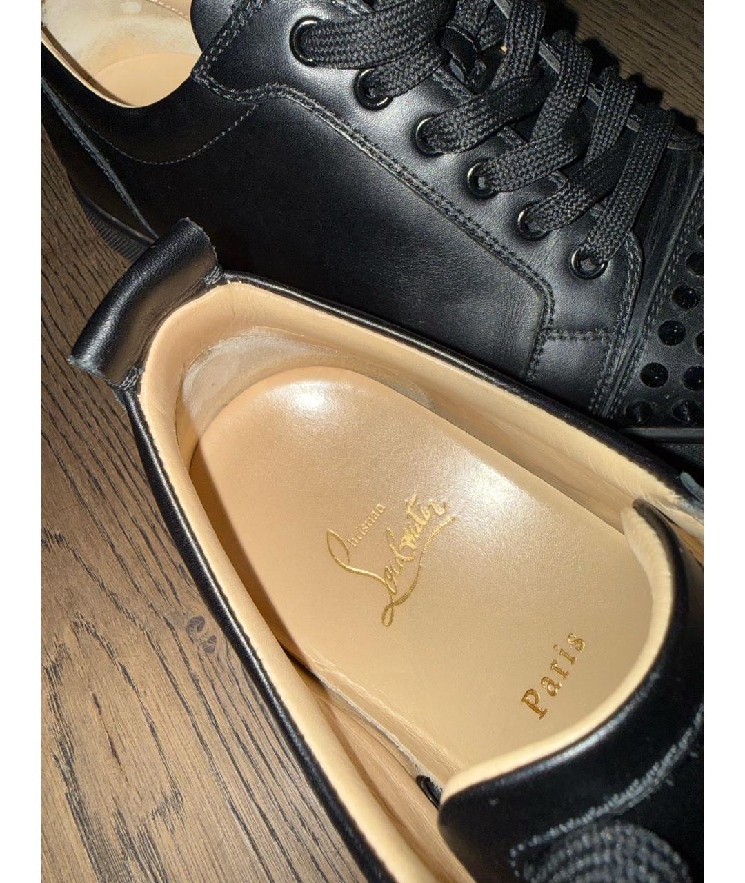 CHRISTIAN LOUBOUTIN Черные кожаные низкие кроссовки / кеды, фото 3