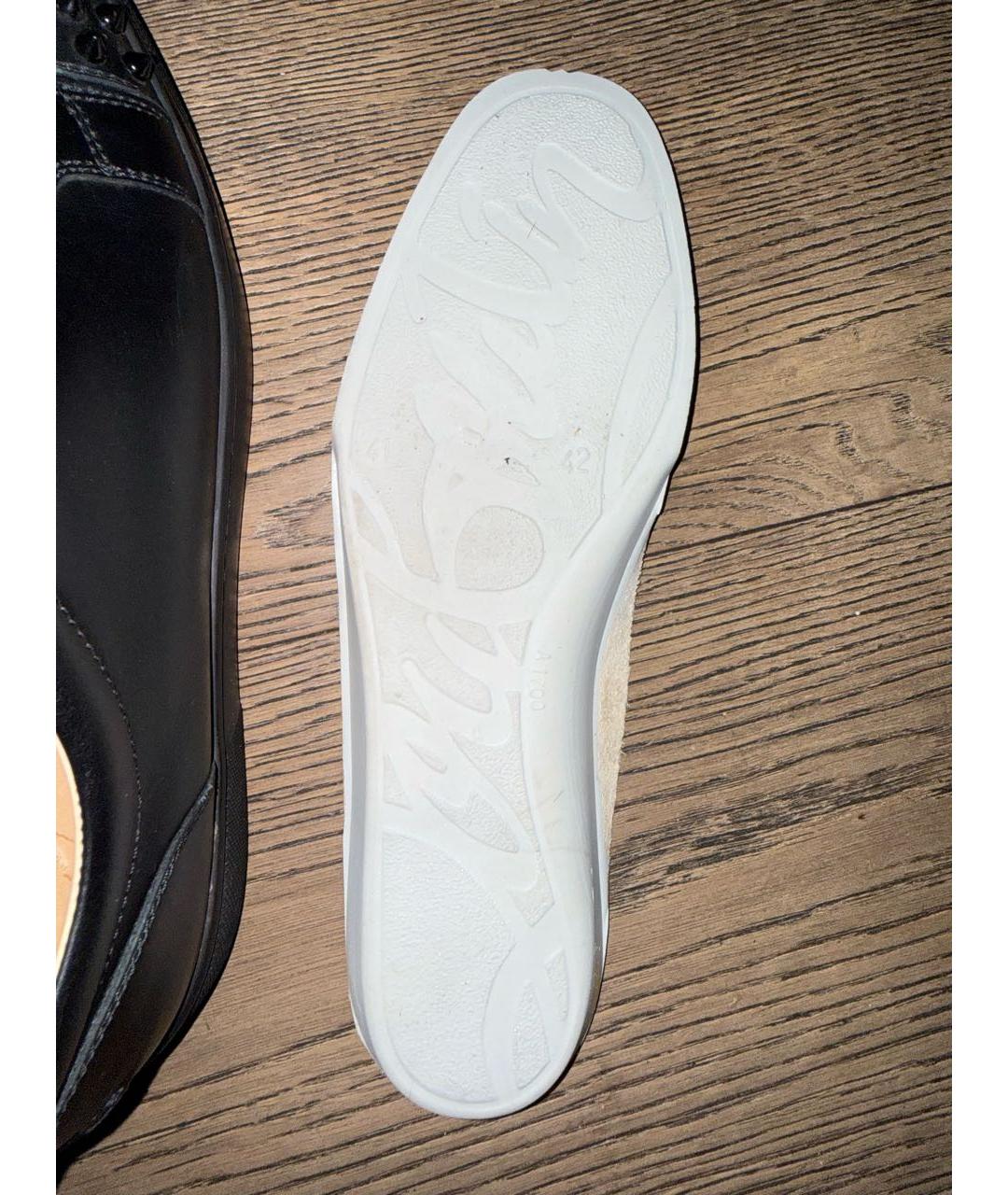 CHRISTIAN LOUBOUTIN Черные кожаные низкие кроссовки / кеды, фото 6