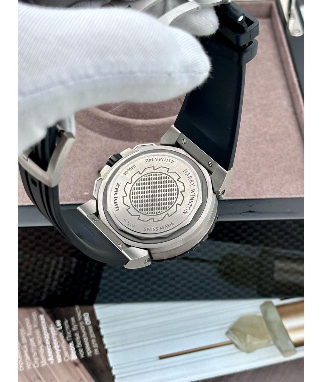 Harry Winston Серые титановые часы, фото 2