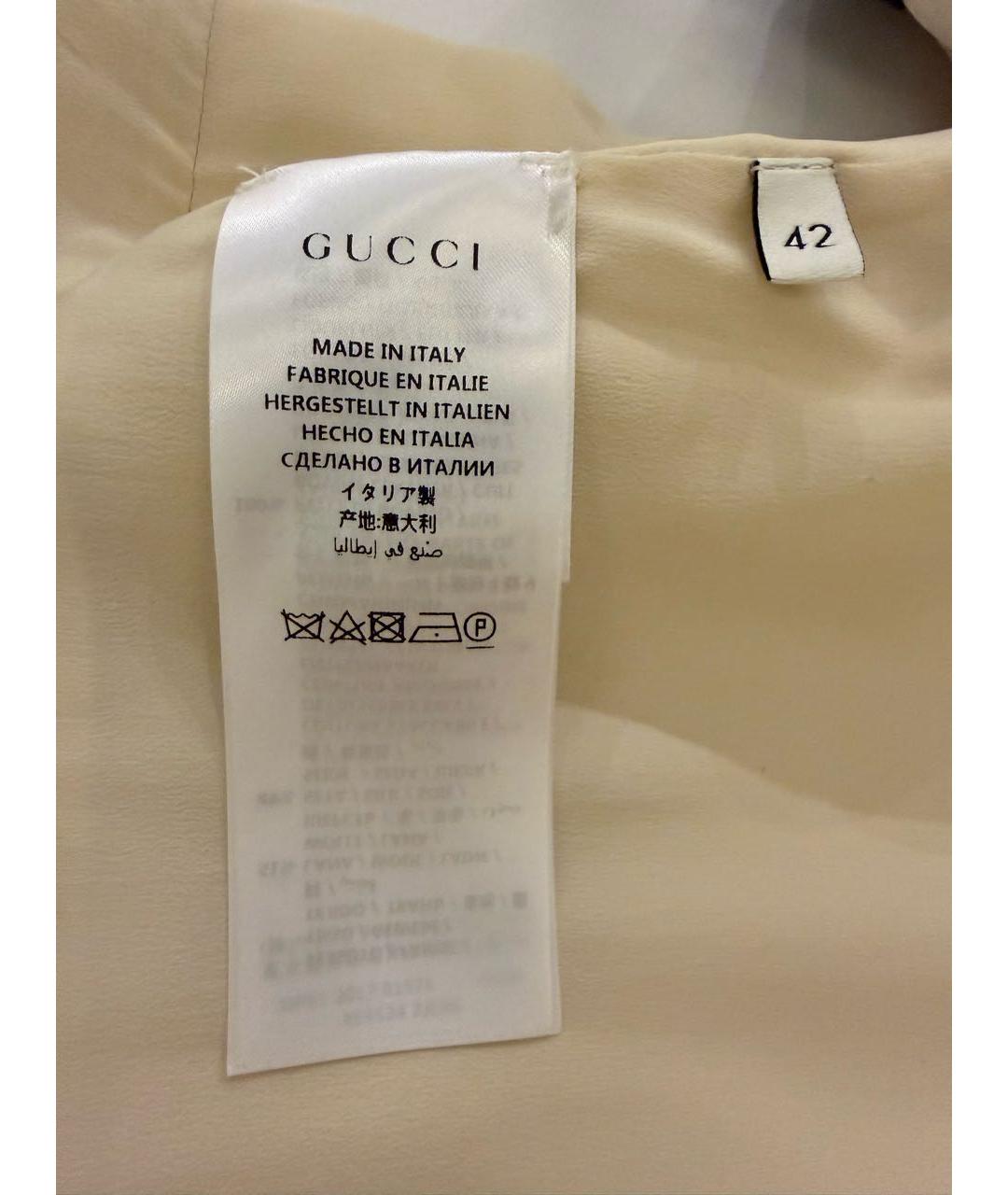 GUCCI Бежевое шерстяное повседневное платье, фото 6