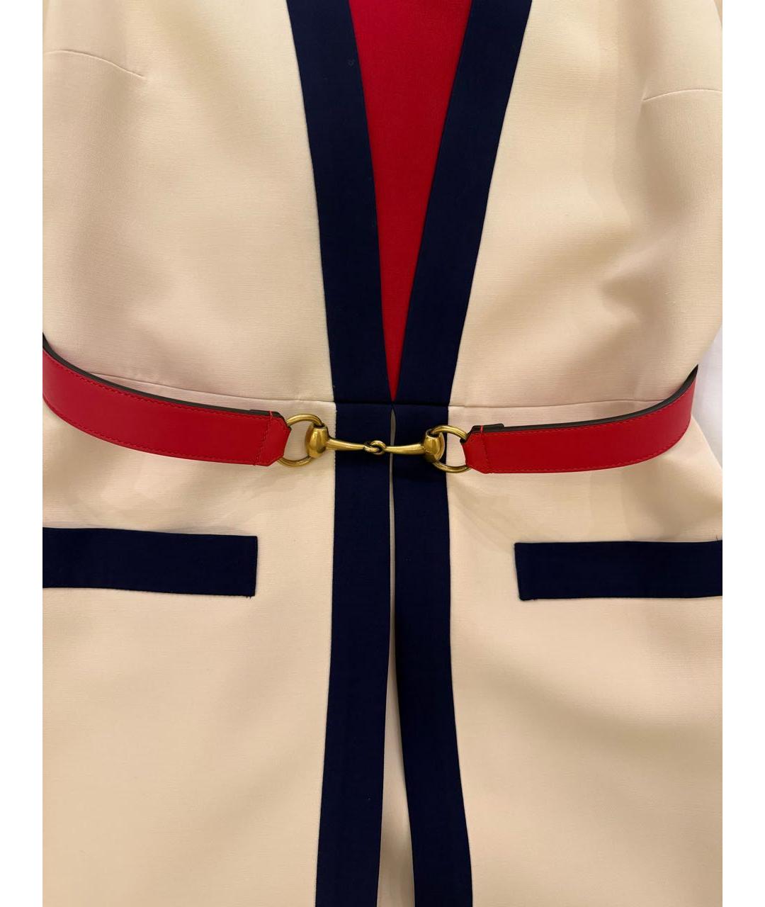 GUCCI Бежевое шерстяное повседневное платье, фото 5