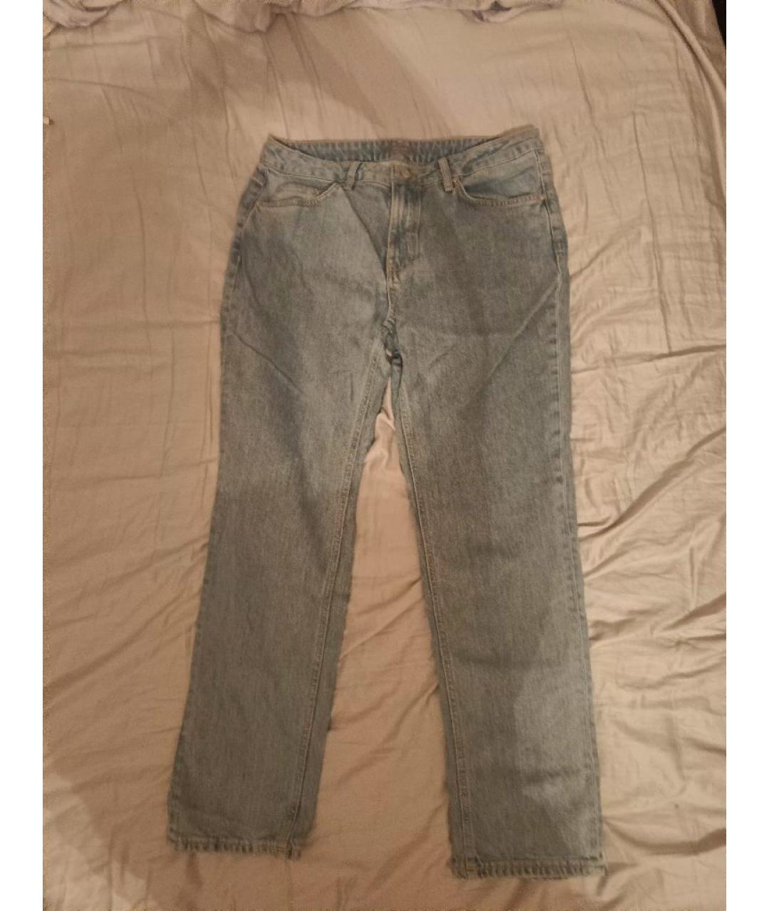 12 STOREEZ Голубые хлопковые прямые джинсы, фото 8