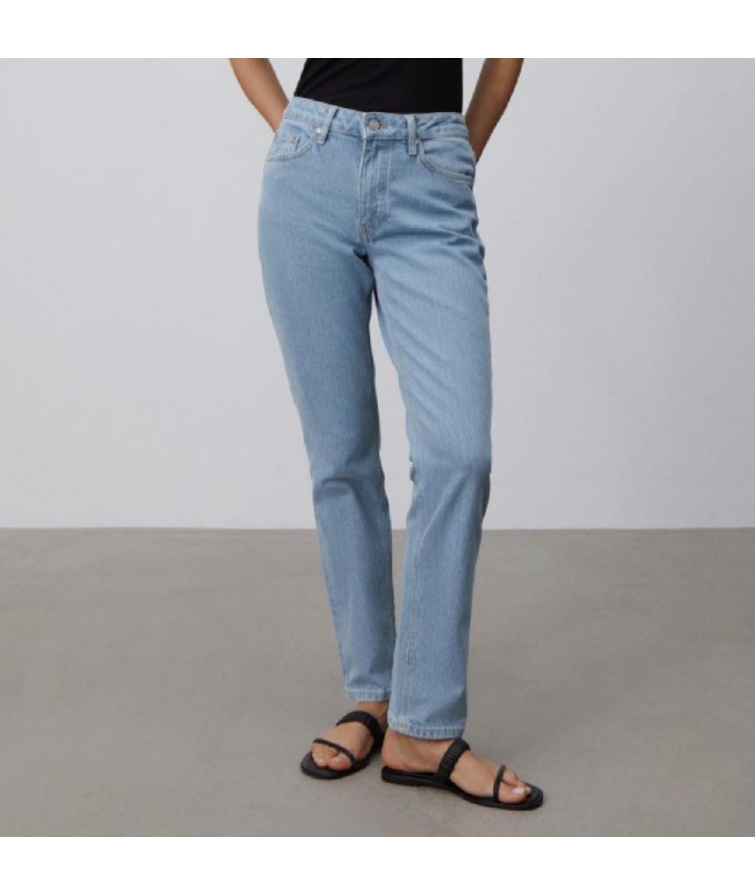 12 STOREEZ Голубые хлопковые прямые джинсы, фото 4