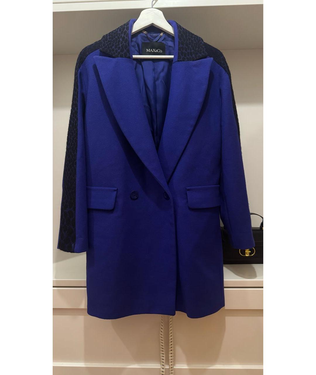 MAX&CO Фиолетовое шерстяное пальто, фото 5