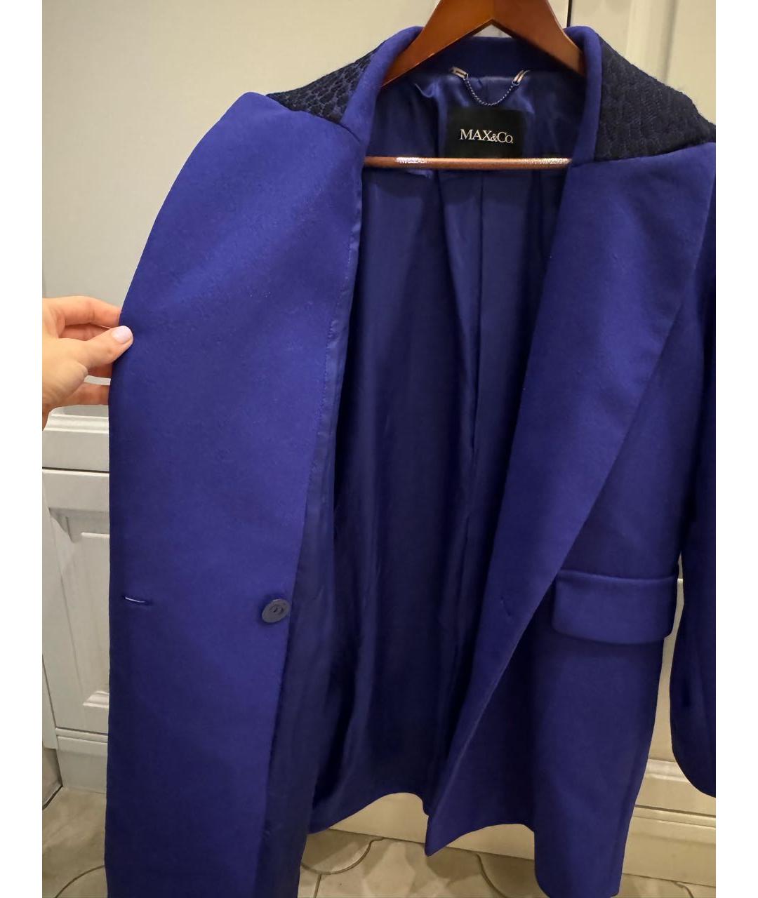 MAX&CO Фиолетовое шерстяное пальто, фото 4