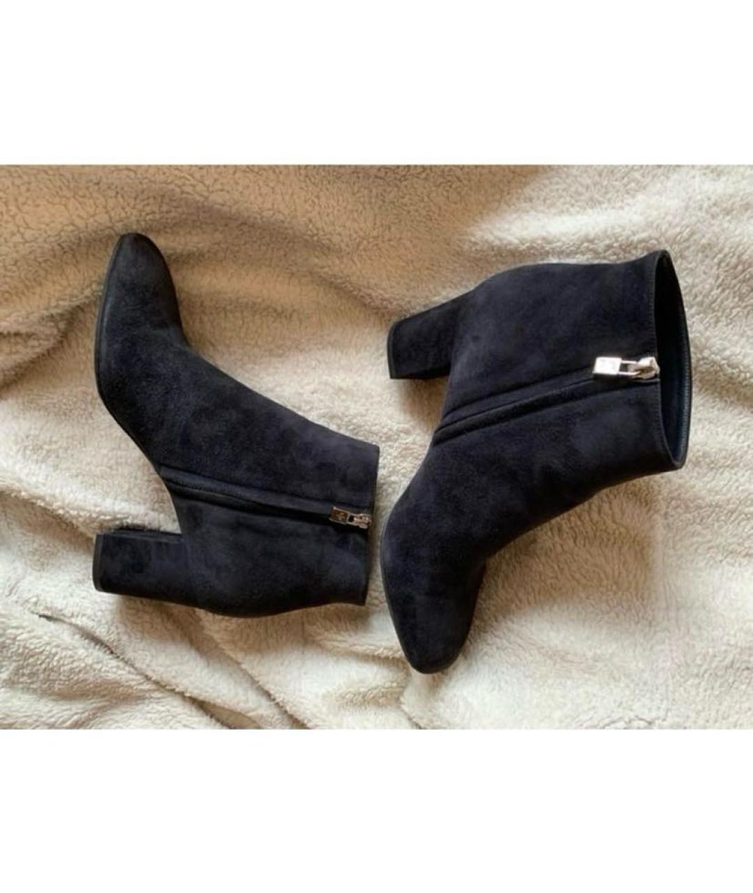 LORO PIANA Черные замшевые ботильоны, фото 4