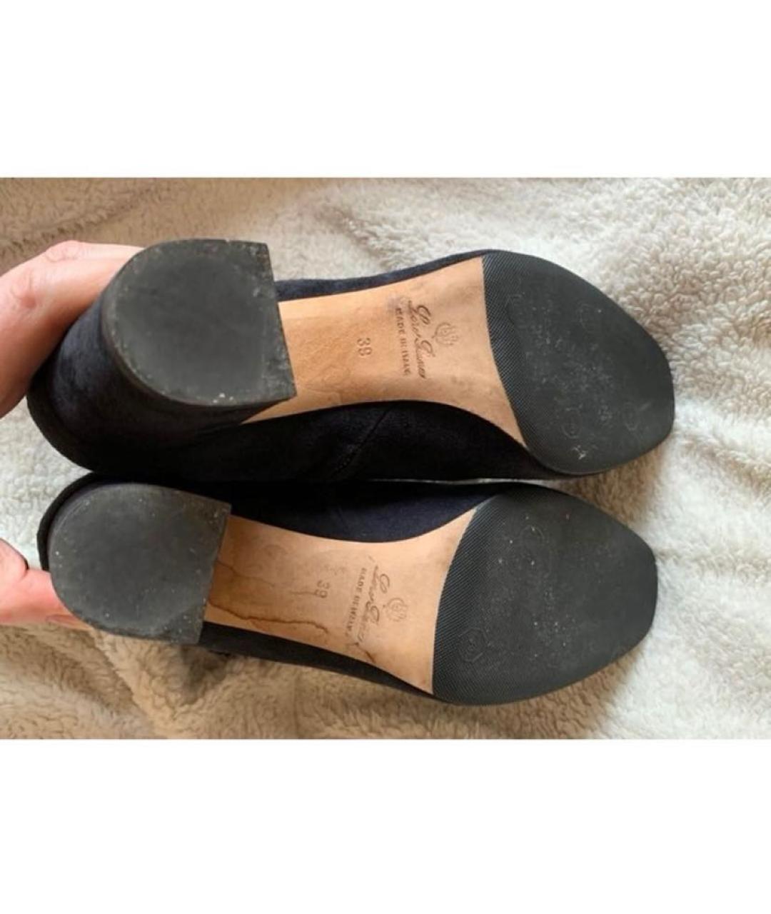 LORO PIANA Черные замшевые ботильоны, фото 3