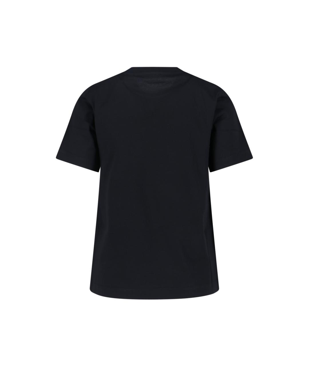BURBERRY Черная хлопковая футболка, фото 2