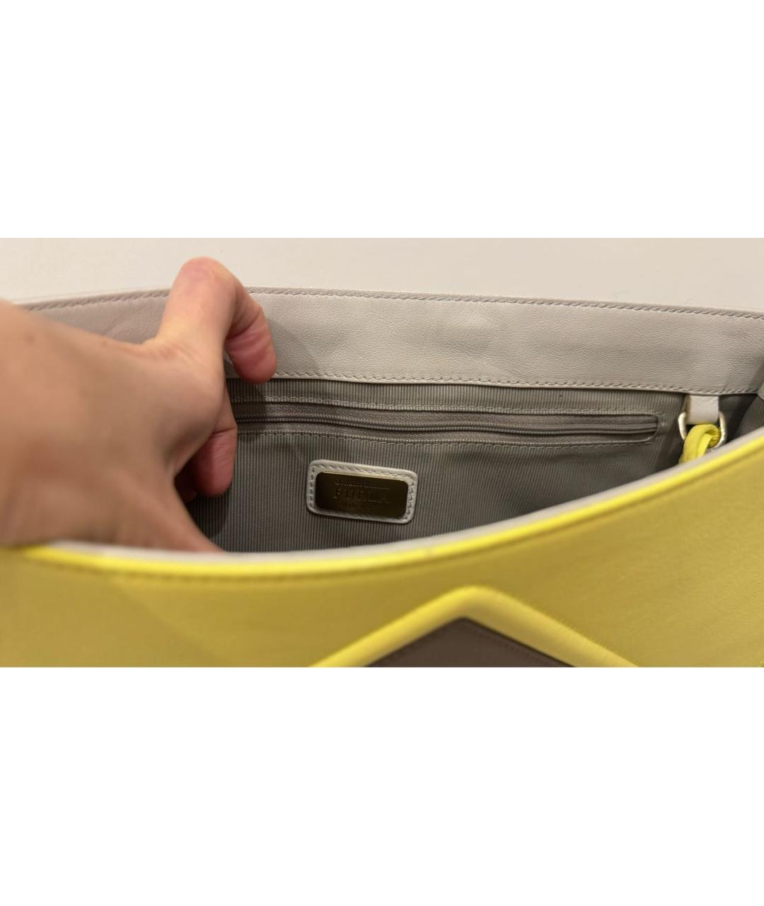 FURLA Серая кожаная сумка через плечо, фото 4