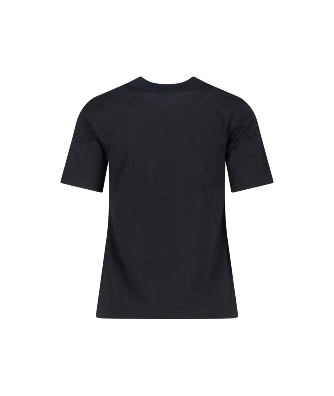 BURBERRY Черная хлопковая футболка, фото 2