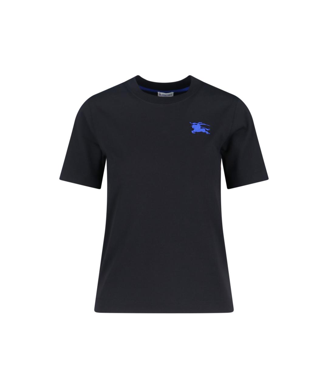 BURBERRY Черная хлопковая футболка, фото 1