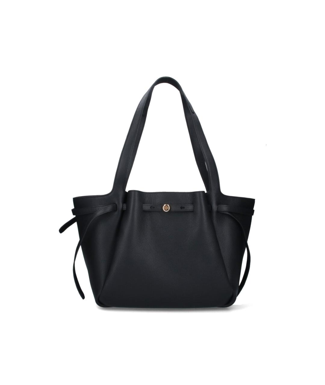 TORY BURCH Черная кожаная сумка тоут, фото 1