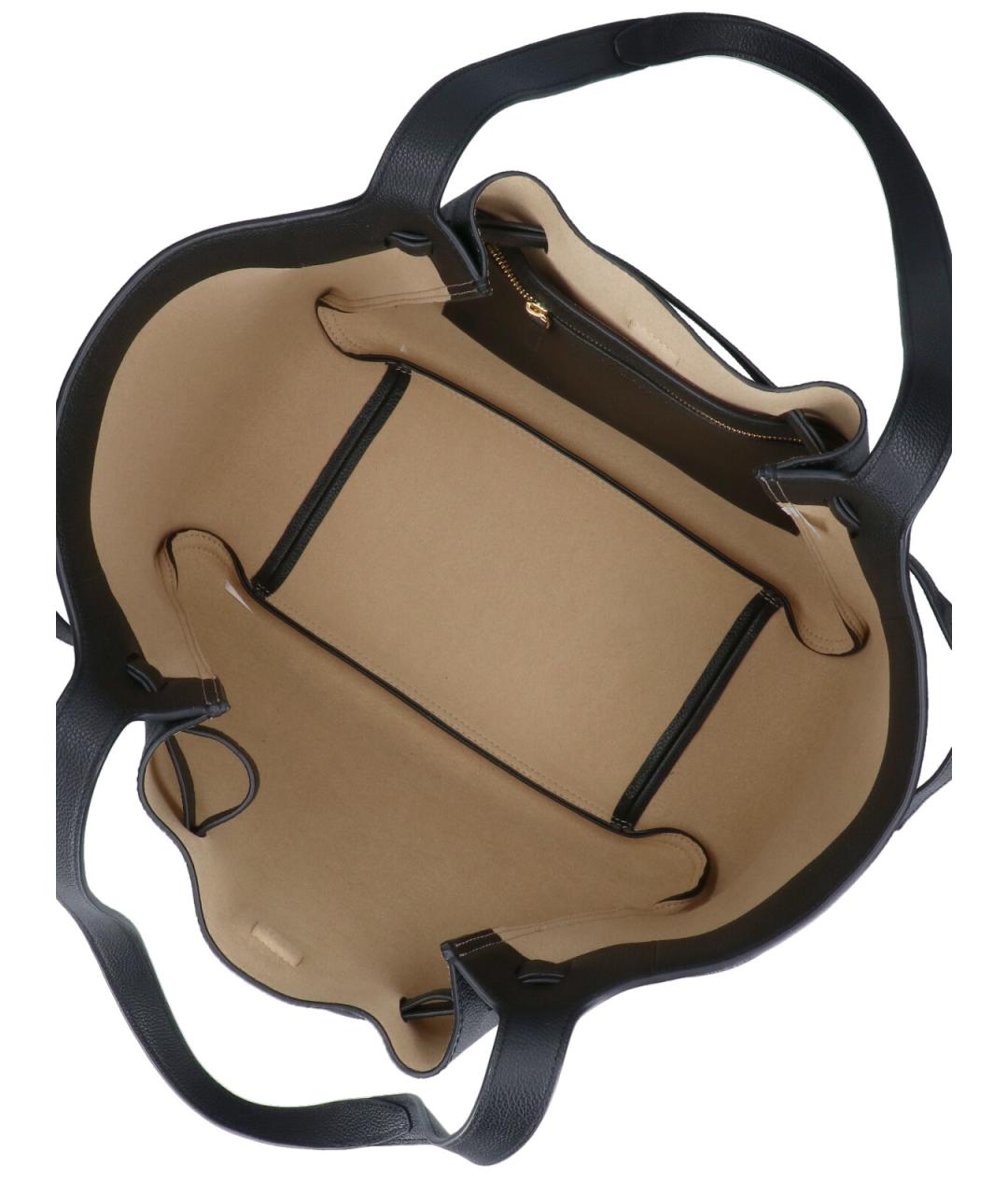 TORY BURCH Черная кожаная сумка тоут, фото 4