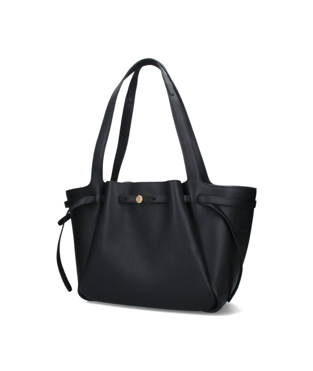 TORY BURCH Черная кожаная сумка тоут, фото 2