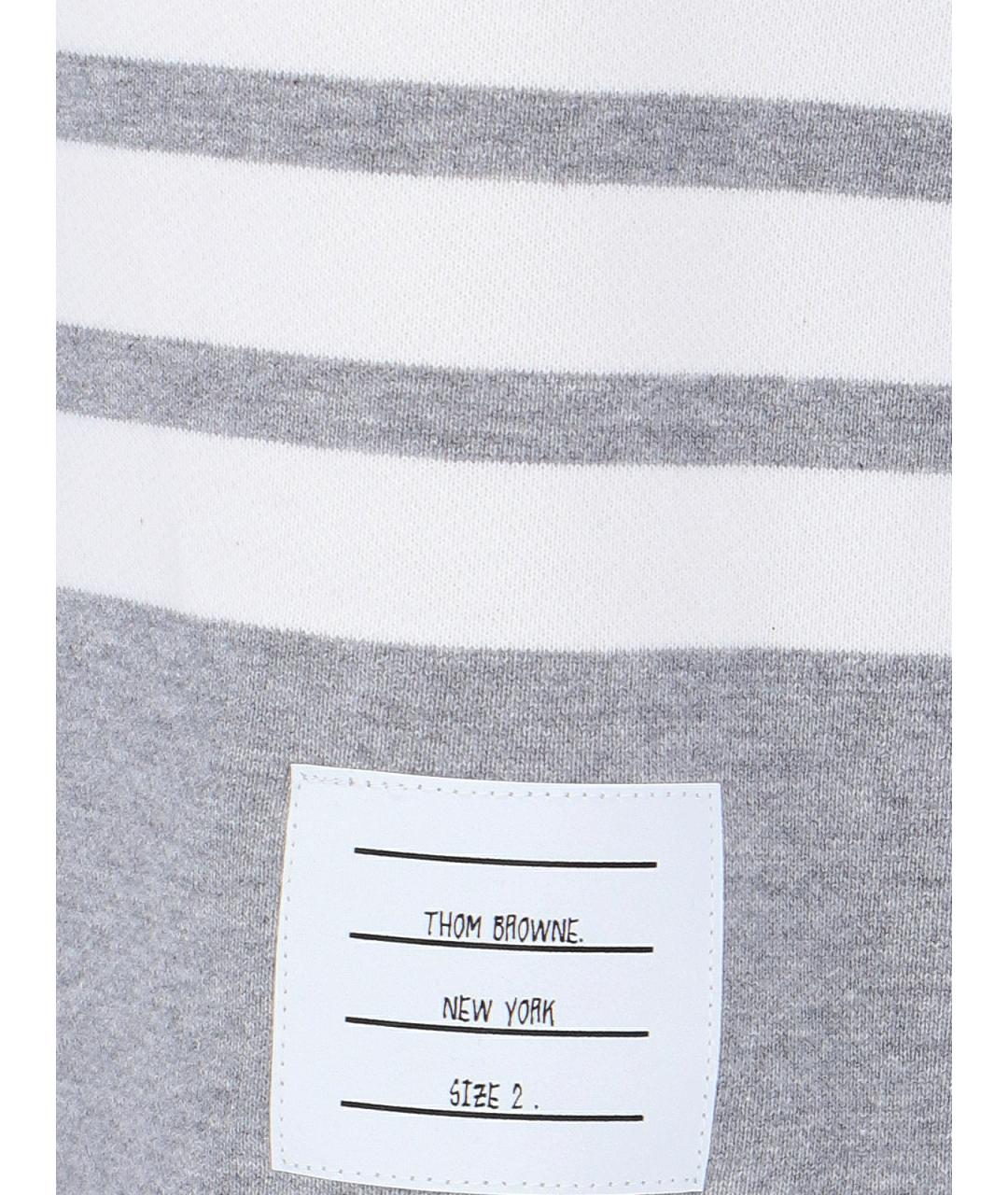 THOM BROWNE Серые хлопковые шорты, фото 5