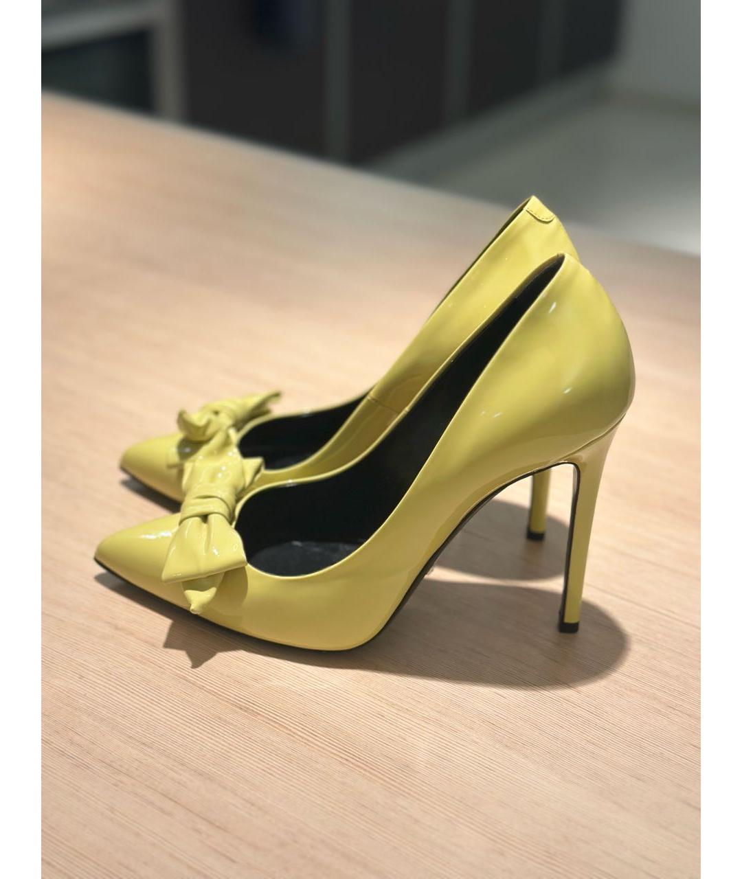 GUCCI Желтые туфли из лакированной кожи, фото 4