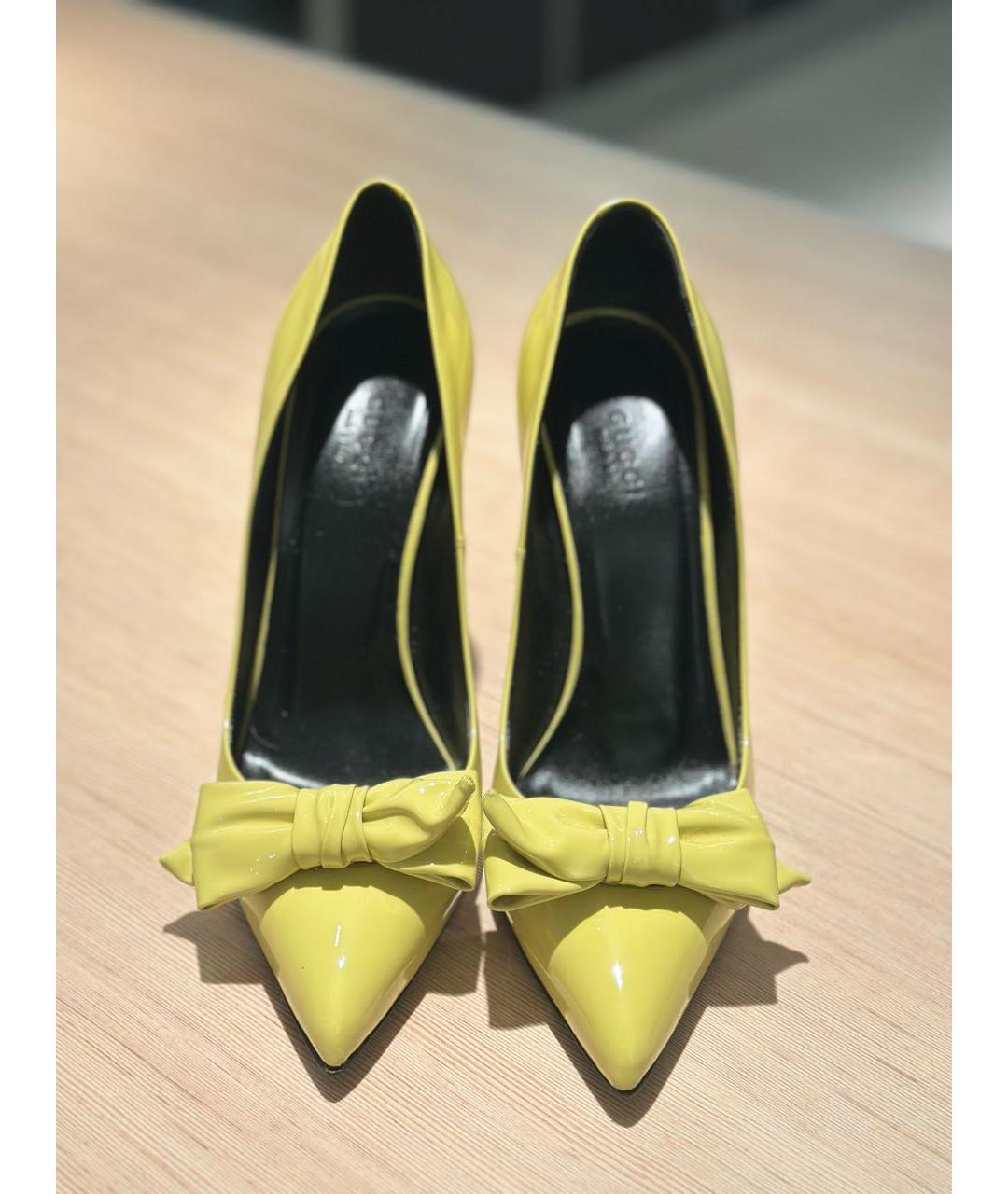 GUCCI Желтые туфли из лакированной кожи, фото 2