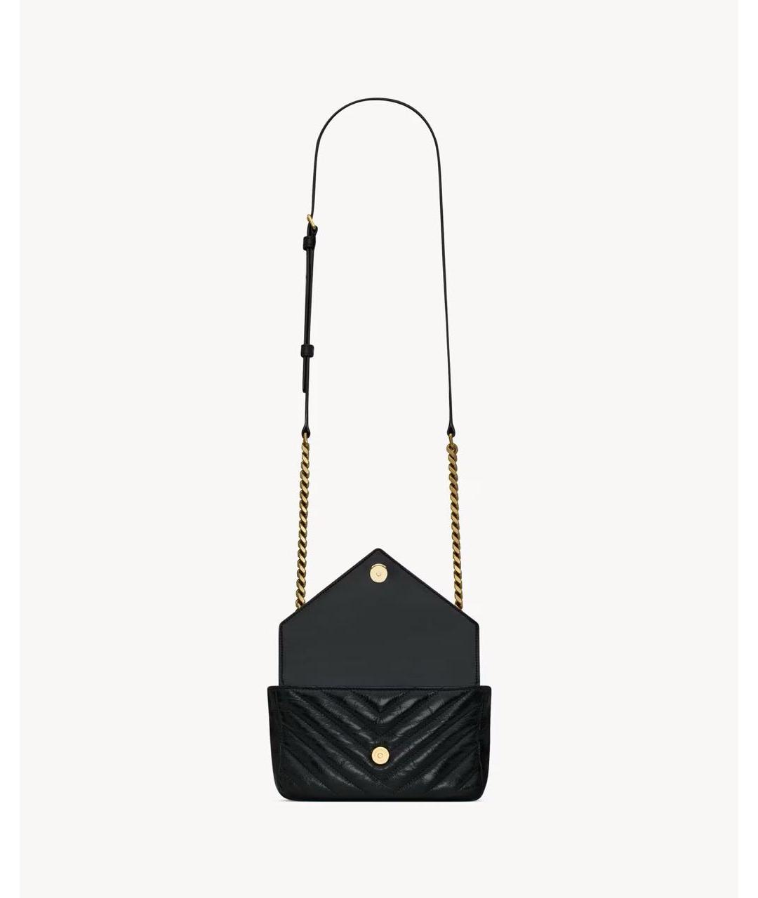 SAINT LAURENT Черная кожаная сумка через плечо, фото 5