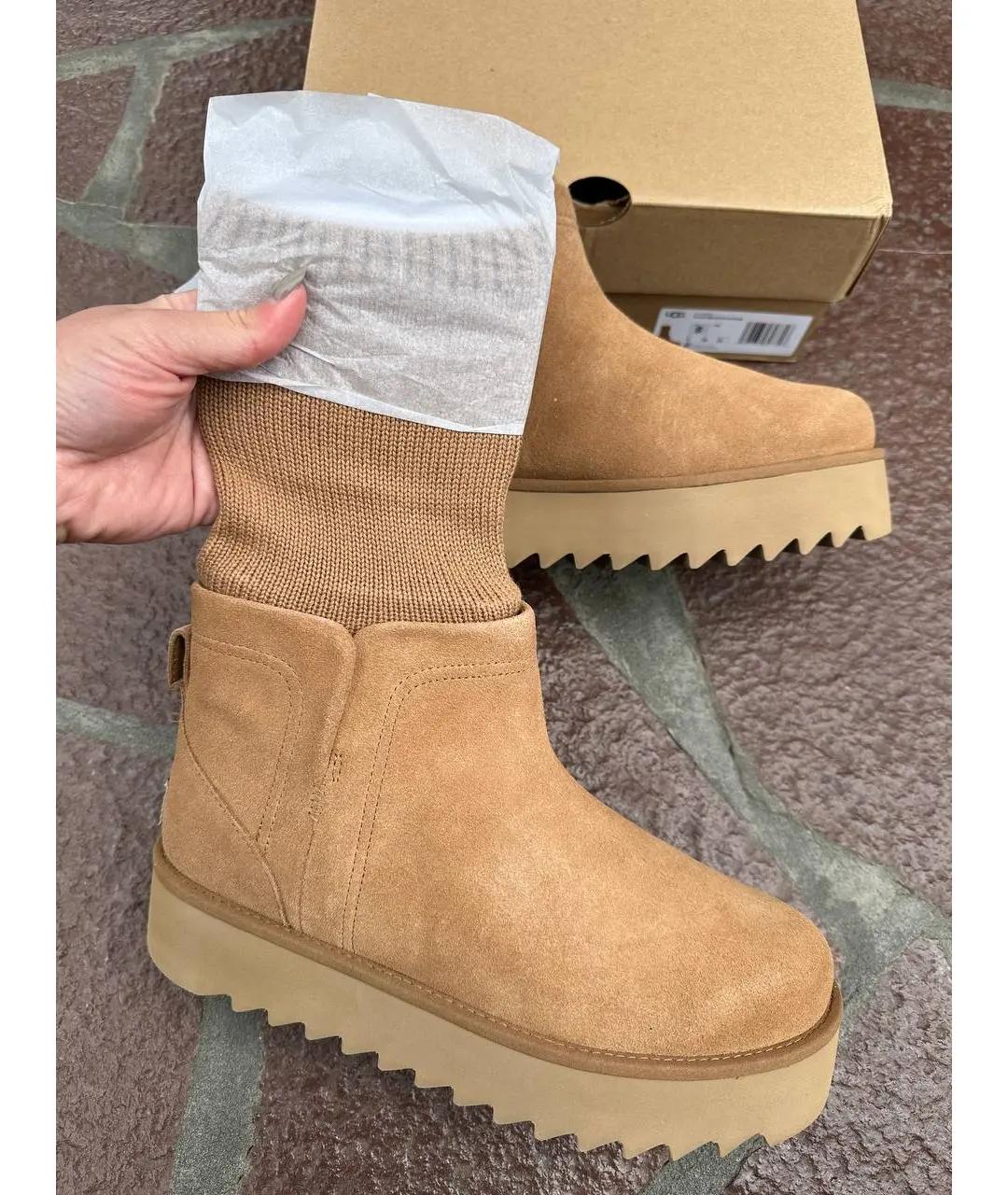 UGG AUSTRALIA Коричневые замшевые ботинки, фото 5